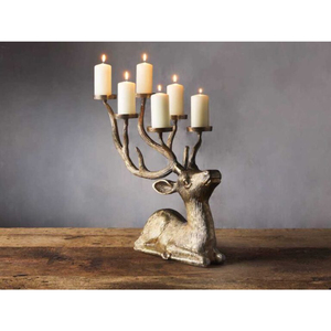 Aluminum Black Reindeer Candle Holder for Christmas <b>Lighting</b> Home Decorative 6 Arms Taper Candle Holder Animal Shape Sculptures - Product Image 5