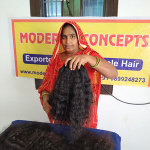 Cheveux humains cambodgiens bruts vierges bon marché, tissage machine naturel, faisceaux à double ondulation, cheveux humains de temple, meilleure qualité - Product Image 5