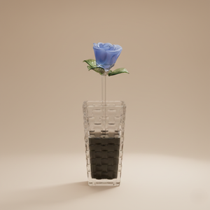 Jarrón de Vidrio de Borosilicato Hecho a Mano con Diseño Moderno, Flor de Rosa Azul, para Mesa, con Colores Personalizados y Empaque para Regalos del Día de San Valentín - Product Image 1