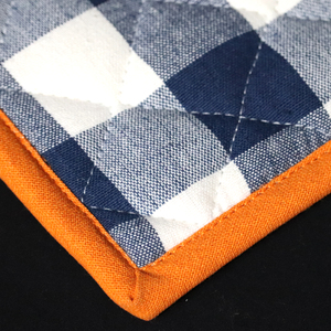 Los más vendidos: Porta ollas de algodón 100% reciclado con patrón a cuadros teñido, suaves y duraderos para uso en cocina, proveedor indio. - Product Image 5