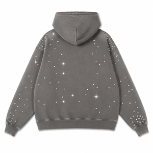 ผู้ผลิตเสื้อฮู้ดดี้ฤดูหนาวแบบโอเวอร์ไซส์สำหรับผู้ใหญ่ ผ้าฝ้าย 100% ล้างทำความสะอาดแล้ว ประดับด้วยคริสตัลคุณภาพสูง พร้อมโลโก้สั่งทำพิเศษ - Product Image 2