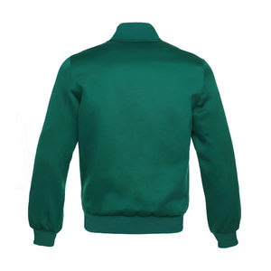 Chaqueta Varsity de Satén de Poliéster Reversible Roja Ecológica de la Más Alta Calidad, Diseño en Blanco, Manga Larga, Logotipo Personalizado, para Hombre, Estilo Béisbol - Product Image 3