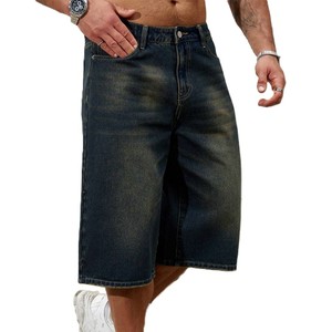 Nouveaux shorts Bermuda en jean uni, taille mi-haute, fermeture boutonnée, style décontracté avec poches, finition délavée, 100% coton, tissu respirant tissé - Product Image 2