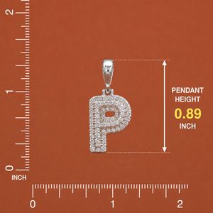 Pendentif personnalisé lettre P en argent 925 avec diamant Moissanite, style quotidien, personnalité affirmée - Product Image 3