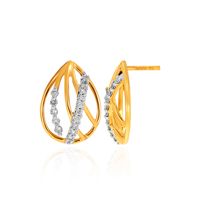 Boucles d'oreilles minimalistes en or jaune 14 carats avec diamants taille poire, bijoux pour femmes à porter au quotidien, clous en diamants naturels - Product Image 4