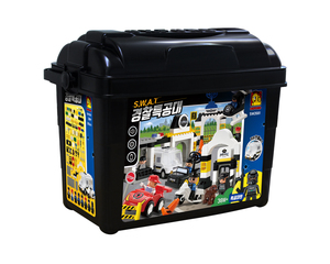 OXFORD Plastic Toddler Building Blocks Set Police Theme <b>Educational</b> <b>Toy</b> DIY Model Kit for Children Age +3yrs Korea - Product Image 1