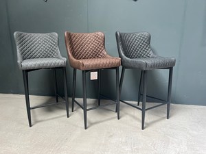 Modern Quilted Velvet <b>Bar</b> Chair with Metal Legs Luxury Counter Height Dining <b>Stool</b> for Home Cafe Restaurant - Product Image 5