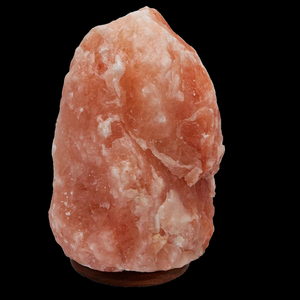 Lámpara de Sal del Himalaya Roja Decorativa para Decoración Rústica del Hogar, Luz de Cristal Mineral Natural con Base de Madera - Product Image 3