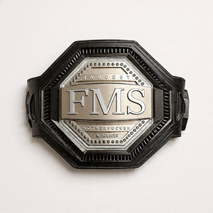 เข็มขัดแชมป์ FMS แบบกำหนดเองสำหรับมืออาชีพ น้ำหนักเบา เป็นมิตรกับสิ่งแวดล้อม ทนทาน ทำจากหนัง สำหรับชกมวย คิกบ็อกซิ่ง ศิลปะการต่อสู้ FITME - Product Image 1