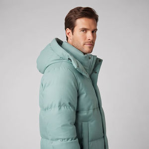 <b>Men's</b> Plus Size Long <b>Puffer</b> <b>Coat</b> Vintage Slim Hood Stand Collar Casual Winter Style Thick Polyester Outerwear Comfortable OEM - Product Image 5