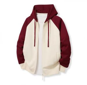 Sweat-shirt à capuche unisexe, manches raglan, couleur unie, fermeture éclair sur le devant, tricoté, 100% coton, vêtement d'hiver, coupe classique, écologique - Product Image 5
