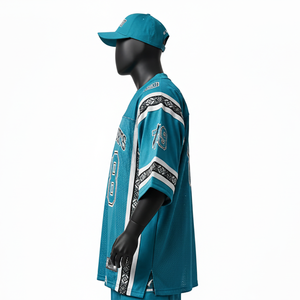 Camiseta de fútbol para hombre, poliéster, malla transpirable, paneles laterales que absorben la humedad, impresión de logotipo personalizado, 100% algodón, corte holgado, estampada. - Product Image 3