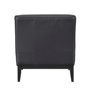 Lussuosa Poltrona in Pelle Nera con Cuscino Resistente e Schienale in Legno Massello, Comodo Arredo per Soggiorno - Product Image 5