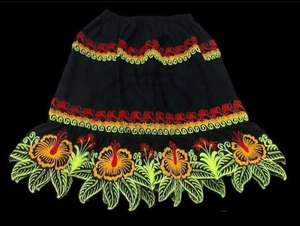 Jupes décontractées en velours côtelé de coton de haute qualité pour femmes de l'île de Guam, avec broderie complète micronésienne motif Pohnpei, respirantes - Product Image 6