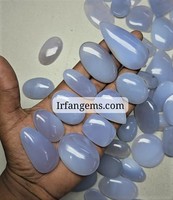 Lot de pierres précieuses en calcédoine bleue 100 % naturelle de haute qualité, cabochons de tailles variées, pour la fabrication de bijoux, lot de quartz calcédoine
