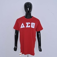 T-shirt en coton doux brodé D S T, écologique, respirant, séchage rapide, vêtements de sororité, coupe confortable, taille standard