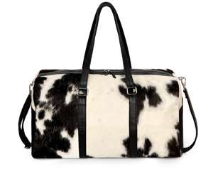 Bolsa de Viaje de Cuero Vacuno con Pelo, Impermeable, para Fin de Semana, Modelo LHODB-0099 - Product Image 1