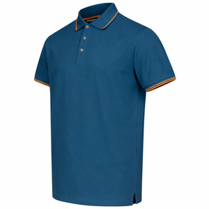 Polo personnalisé pour homme en coton piqué avec col et poignets contrastants, fabricant OEM ODM, marque privée - Product Image 3