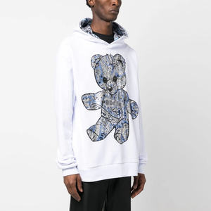 Sweat à capuche d'hiver épais en molleton bouclette pour homme, coupe classique, décontracté, en molleton lourd, avec strass, 100% coton mélangé, poche unie - Product Image 3