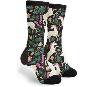 Chaussettes en coton et fibre de bambou imprimées par sublimation antibactériennes personnalisées de qualité supérieure, commandes en gros bienvenues - Product Image 1