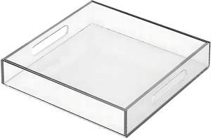 Bandeja Decorativa de Acrílico Transparente para Aperitivos, Elegante Bandeja Rectangular de Acrílico para Servir Comida - Product Image 2