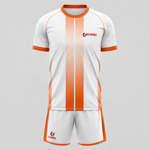 Ensemble de maillot et short de football unisexe Fly Humble Sportswear noir et rouge rayé, respirant, à manches courtes, coupe athlétique, toutes saisons - Product Image 5