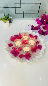 Urli de Mármol con Incrustaciones, Pulido, Imitación Antigua, Forma de Flor, Decoración para el Hogar, Hecho a Mano, Hermosa Pieza, Buena Calidad, Venta al Por Mayor - Product Image 3