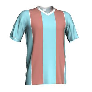 Maillot de football personnalisé, imprimé turquoise vif, manches courtes, col rond respirant, nom et numéro personnalisés, 100% - Product Image 1