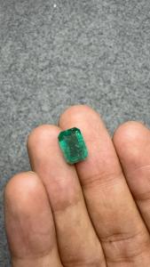 Émeraude naturelle zambienne de 3,39 carats, taille octogonale, pierre précieuse verte lâche, qualité supérieure, pour bague, pendentif, bijoux, Jai Narayan - Product Image 2