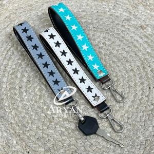 Nouveau porte-clés de poignet en cuir de vachette véritable fait main, personnalisé, style western, avec motif étoile, élégant, pour unisexe - Product Image 1