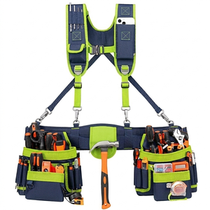 Heavy duty tool belts with suspenders carpenter tool belts <b>harness</b> padded shoulder straps tool vest belts for sale in low price - Product Image 3