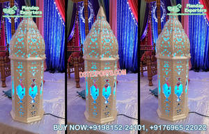 Décoration de balançoire de mariage extérieure haut de gamme avec éléphants et lampes – Achetez en gros des lampes marocaines exclusives en FRP pour la décoration de Nika'ah musulmane au Royaume-Uni - Product Image 5