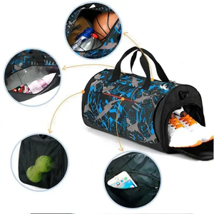 Bolsa Deportiva de Poliéster Sublimado con Diseño de Salpicaduras de Pintura Azul, Gran Capacidad de Almacenamiento para Entrenamiento en el Gimnasio y Viajes - Product Image 3