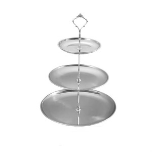 Round Metal Cake <b>Stand</b> With Gold Finish Butterfly Design <b>Mirror</b> Base 2 Pieces Reusable Cake Tools - Product Image 2