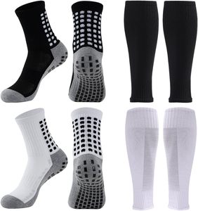 2 Set Anti-Slip <b>Grip</b> Soccer <b>Socks</b> with Shin Guard Sleeves, Sports Athletic <b>Socks</b> for Men Women - Product Image 1