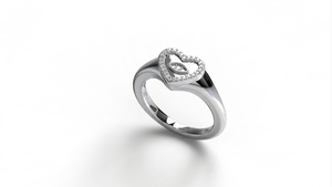 Anillo de Lujo en Forma de Corazón con Diamantes Incrustados, Anillos de Diseño, Joyería Fina, Estilo Romántico para Mujer, Diamante Cultivado en Laboratorio - Product Image 1