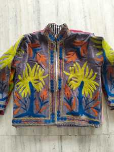 Premium Handmade Suzani <b>Velvet</b> Embroidery Jacket <b>Women</b> Floral Boho Ethnic Winter <b>Coat</b> Indian Artisan Designer Wholesale Supplier - Product Image 2