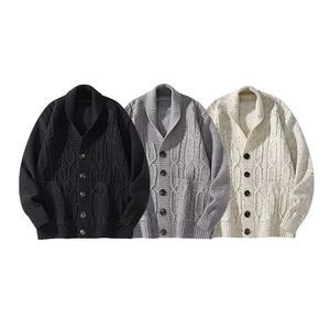 <b>Men</b>’s Warm Knitted Acrylic <b>Cardigan</b> Sweater Soft Comfortable Long Sleeve Button Closure Casual Outerwear for Daily Wear Travel - Product Image 3