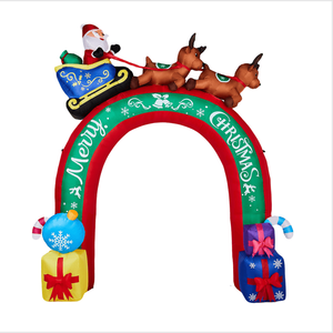 Arco Gonfiabile Natalizio Illuminato da 3 Metri con Renne che Trainano Babbo Natale e Slitta, Decorazioni per Esterni - Product Image 1