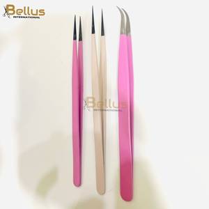 Pinzas de Precisión para Pestañas Bellus International Premium, Acero Inoxidable, Agarre Nano, Herramienta de Belleza Profesional, Duraderas - Product Image 6