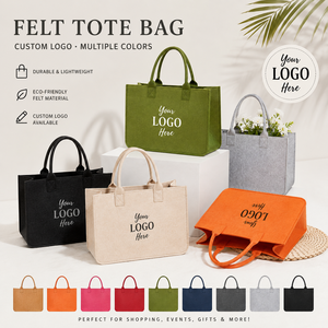 Sac fourre-tout en feutre avec logo personnalisé, réutilisable, écologique, sac cadeau pour les événements, les promotions et l'usage quotidien - Product Image 1