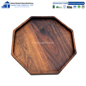 Assiette en bois naturel multi-formes, résistante à la chaleur, écologique, fabriquée au Vietnam, pour la cuisine - Product Image 6