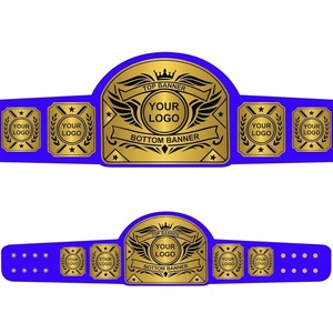 Ceinture de championnat personnalisable en or avec plaques latérales pour la boxe, la lutte, le MMA, les arts martiaux, ceinture de championnat personnalisée - Product Image 2