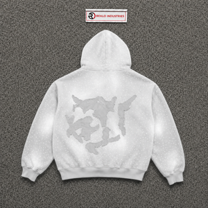 เสื้อฮู้ดดี้โอเวอร์ไซส์สีเงินประดับคริสตัลวิบวับ สไตล์สตรีทแวร์พรีเมียม พร้อมกระดุมคริสตัลระยิบระยับ กระเป๋าจิงโจ้ ทรงหลวมใส่สบาย - Product Image 6