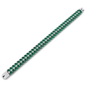 REYES Hot Selling 14K 18K Solid <b>Gold</b> Moissanite Tennis <b>Bracelet</b> Oval Cut 17Ct Emerald Gemstone Fine <b>Bracelets</b> For Women - Product Image 3