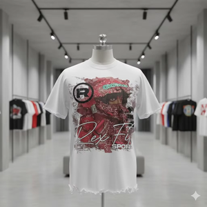 เสื้อยืดพิมพ์ลาย DTG แบบสั่งทำพิเศษสำหรับผู้ชาย ทรงโอเวอร์ไซส์ ผ้าฝ้าย 100% สไตล์สตรีทแวร์ คอกลม แขนปกติ - Product Image 1