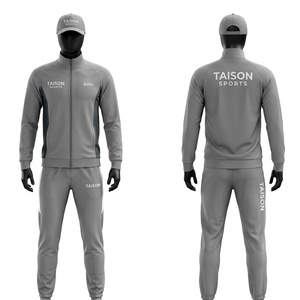 Survêtement de hockey sur gazon en polyester et élasthanne 280 GSM de qualité supérieure, gris, avec panneau latéral contrastant, sublimation, broderie, logo personnalisé - Product Image 1
