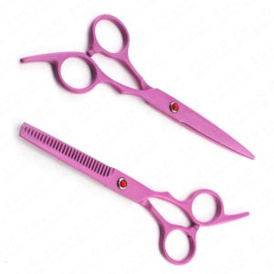 High Quality Pink Hair Cutting Scissors Stainless Steel Barber Shears Sharp Blade with Finger Rest Salon Beauty <b>Tool</b> - Product Image 5