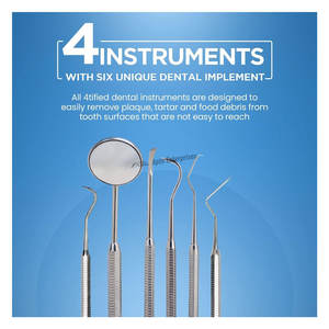 Dental Tools Hygiene Kit 4-Piece French Stainless Steel Manual Professional Teeth Cleaning Set Plaque Calculus Tartar Scraper - Product Image 6