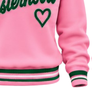 Pink Sisterhood Women Crew Neck <b>Sweatshirt</b> Knitted Rib Trim <b>Heart</b> Letter Graphic Long Sleeve Casual Pullover Custom Ladies Top - Product Image 4